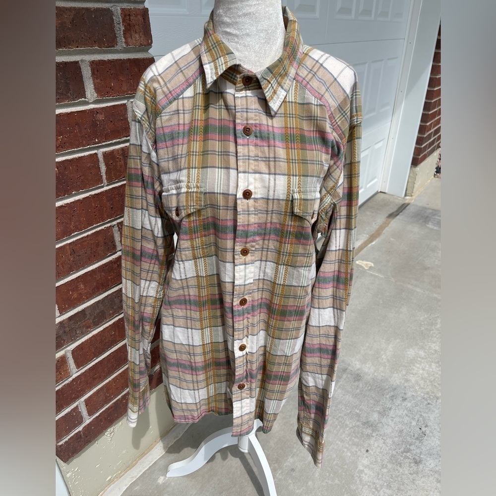 Frye Women’s Plaid Western Button Down Top Size XL